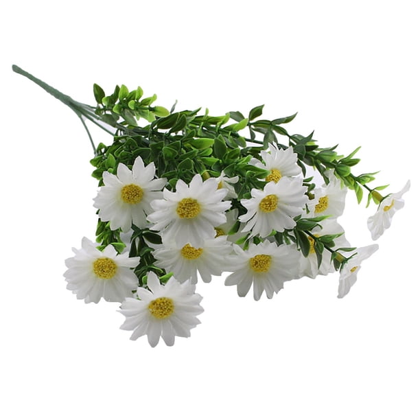 Artificial Daisy Flowers Silk Cemetery Daisy Faux Plastic Memorial Bouquet Window Hanging Home Centerpieces Decoration