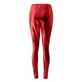thumbnail image 6 of Promotion Sales! High Waisted Flare Leggings For Women Stretchy Faux Leather Slim Fit Legging Tights Comfortable Casual Wear Red L Size, 6 of 7
