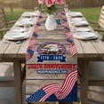 thumbnail image 4 of Anniversary USA Flag Table Runner 70 Inches, Eagle American Flag Brown Wood Bed Runner Dresser Scarves Tabletop for Indoor Outdoor Parties/Ceremony/Banquet, 13" x 70", 4 of 9