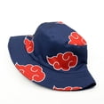 thumbnail image 2 of Anime Naruto Akatsuki Red Cloud Bucket Hat Unisex Hombres Mujeres Fisherman Fisher Beach Sun Cap (azul), 2 of 4