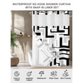 thumbnail image 4 of No Hook Cloth Fabric Shower Curtain with Snap in Liner, Modern Geometric Black Waterproof Shower Curtains Set with See Through Top Window, Abstract Minimalist Artwork Lines Bath Curtains 72"x84", 4 of 9