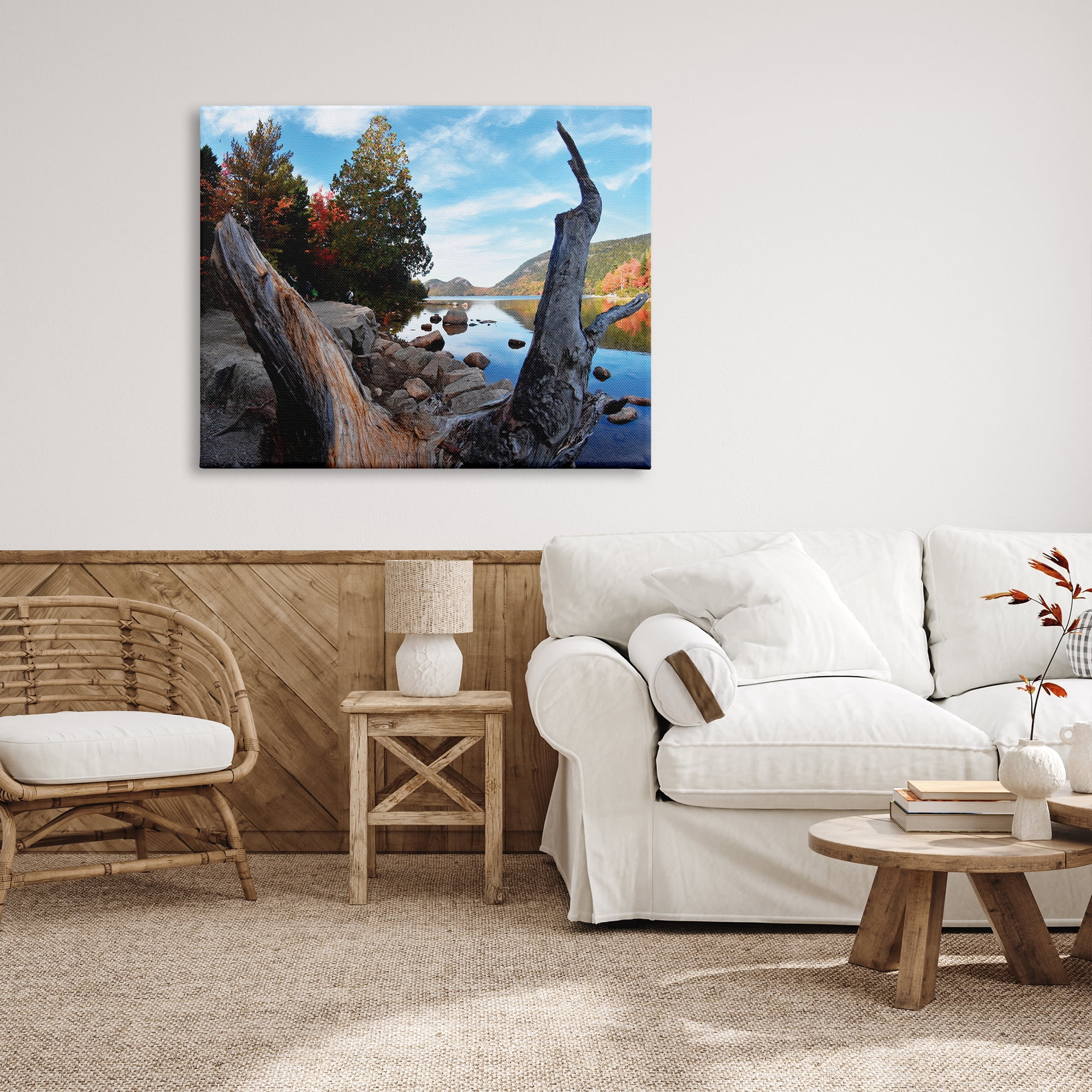 Stupell Industries Autumn Pond Photography Nature Photography Gallery Wrapped Canvas Print Wall Art, 48 x 36