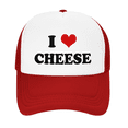 thumbnail image 2 of I Heart Cheese Love Food Funny Trucker Hat Mesh Cap Unisex Red, 2 of 5