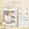 thumbnail image 4 of Curipeer Kids Dress up Storage with Mirror, Wood Armoire Wardrobe Closet, White, 4 of 9