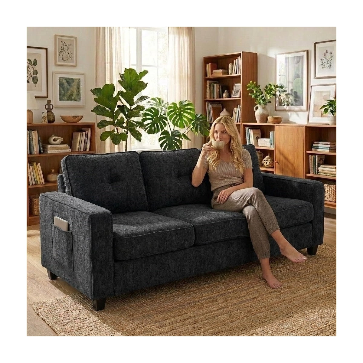 US Pride Chenille upholstery 77.2 inch wide Sofa