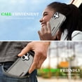 thumbnail image 4 of ELEHOLD Wallet Case for iPhone 16, Shockproof Magnetic Leather Case with Card Holders & Stand,Gray, 4 of 10