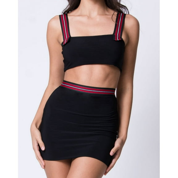 Gacci Mini Skirt Set-Black