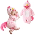 thumbnail image 5 of ZHANGDER Plush Flannel Hooded Romper Jumpsuit Chick Costume for Baby Toddler Dress Up Party, 5 of 8