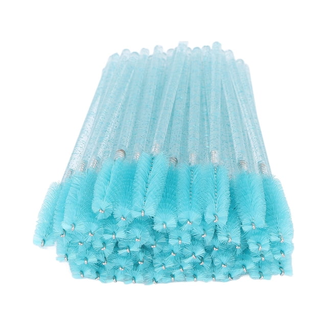 50 pinceles desechables para pestañas, cepillos portátiles para rímel, aplicador de varitas, herramienta de maquillaje, azul claro