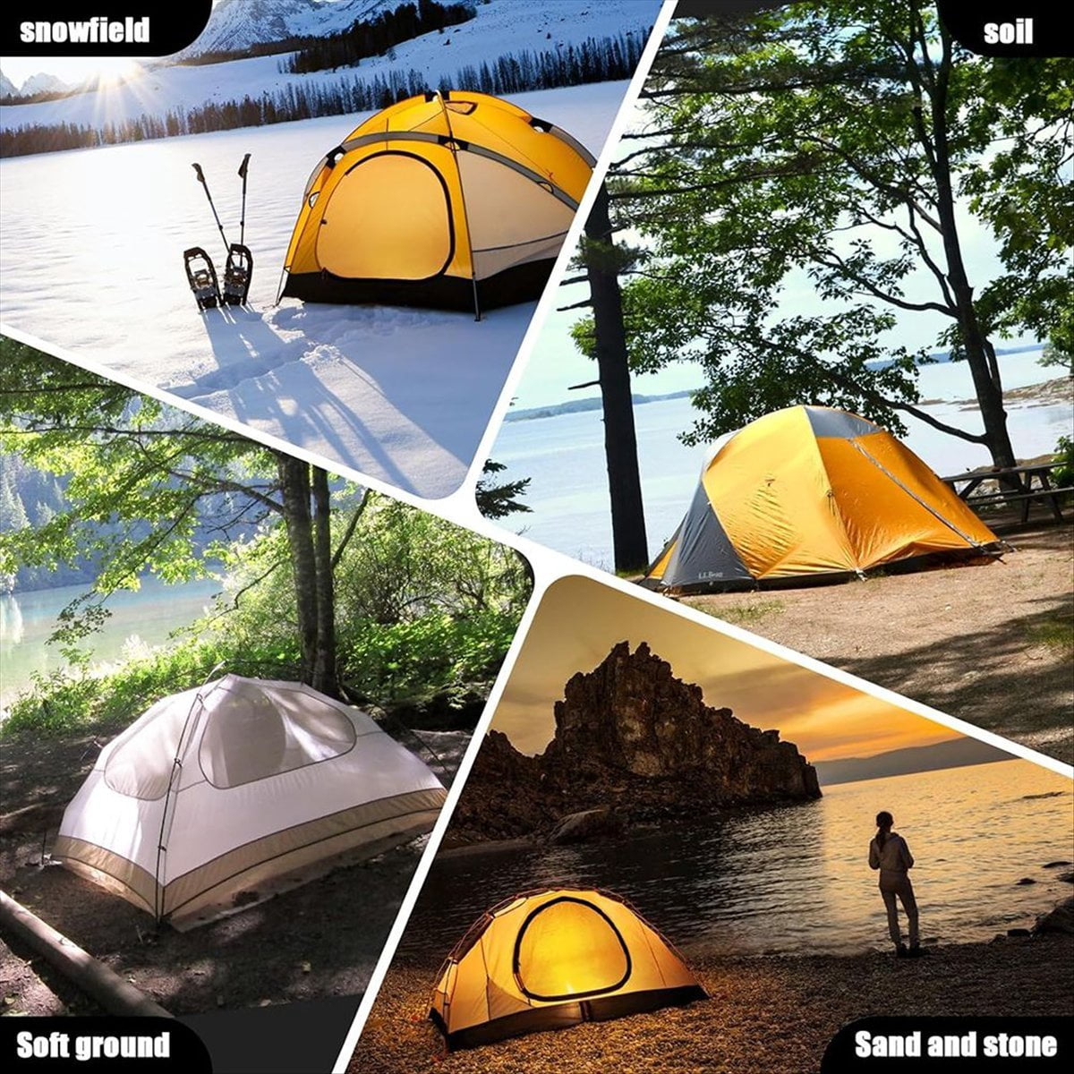 10PCS Screw-in Tent Stakes Ground Anchors M8 Heavy Duty Tent Stakes Tent Pegs Camping Stakes Tent Ground Nail
