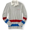 thumbnail image 1 of Aeropostale A87 Jersey Rugby Polo para hombre, gris, grande, 1 of 1