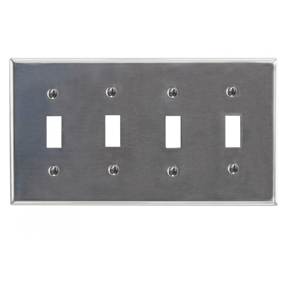 Switchplate Brushed Stainless Steel Four Toggle | Renovator's Supply