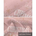 thumbnail image 6 of Faux Linen Valances for Windows Merry Christmas Winter Snowflake Pink Curtains Valance Light Filtering Rod Pocket Small Window Treatment for Kitchen Living Room Bedroom 54x18In, 6 of 6
