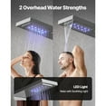 thumbnail image 4 of KFFKFF Shower Panel Tower System with Rainfall Waterfall Shower Head, LED, 53 in Brushed Stainless Steel Shower Column, 5-Function Faucet, Wall-Mount Rain Massage System, 4 of 9