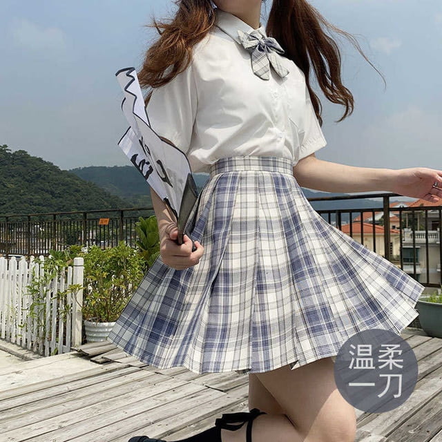 Pleated Skirt Black Mini Skirts Women Summer Winter Micro Plaid