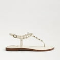 thumbnail image 2 of Sam Edelman Gigi Porcelain Pearl Embossed Open Toe Ankle Strap Flats Sandals (Porcelain Pearl, 9.5), 2 of 6
