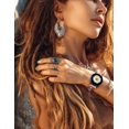 thumbnail image 4 of Wearlizer Boho Stone Bracelet Compatible with Galaxy Watch 6/5/4/Active 2 40mm 44mm/Watch 5 Pro 45mm/Watch 6 Classic/Watch 3 41mm Women, 20mm Handmade Chakra Energy Colorful Natural Stone Watch Strap, 4 of 6