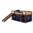 thumbnail image 2 of Donco Kids Loft Bed with Slide and Blue Tent Twin Light Espresso, 2 of 3