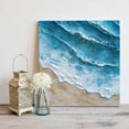 thumbnail image 5 of Abstract Beach Waves Canvas Wall Art, Watercolor Blue Ocean Framed Wall Decor Modern Artwork Prints Painting for Living Room, Bedroom, Kitchen & Cafe Decor 8x8 Inch, 5 of 9