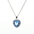 thumbnail image 2 of PENGXIANG 1PC Océan Coeur Pendentif Collier Femmes Cristal Strass Bijoux Accessoires Cadeau, 2 of 8