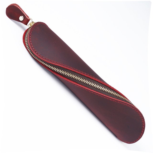 Estuche vintage para lápices, estuche para lápices de piel de Caballo Loco, hecho a mano, para estudiantes, bolsa de almacenamiento de papelería