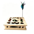 thumbnail image 2 of Solid Wood Cat Puzzle Toy Box Interactive Scratch Maze for Independent Play, Treat Training, and Indoor Enrichment, 2 of 6