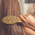 thumbnail image 3 of Golden Christmas Snowflake Pattern Hair Brush,Girls Detangling Hair Brush,Glide Through Tangles with Ease for Wet & Dry Hair,8.8"X2.8", 3 of 7