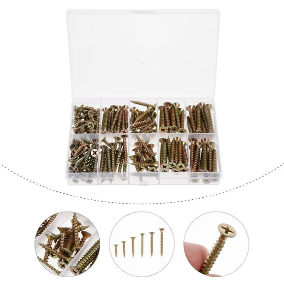 WHAMVOX 165 Pcs Black Screws Assortment of Woodworking Furniture