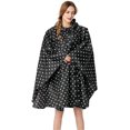 thumbnail image 3 of Poncho de lluvia impermeable, ligero y reutilizable, abrigo con capucha para senderismo para actividades al aire libre, negro, 3 of 5