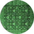 thumbnail image 1 of Ahgly Company Indoor Round Oriental Emerald Green Industrial Area Rugs, 8' Round, 1 of 4