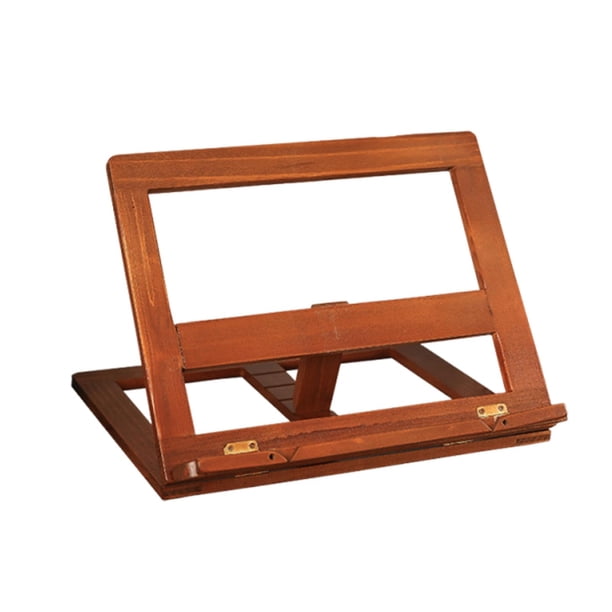 Soporte de madera para libros, soporte para computadora portátil, ángulo ajustable, moderno, plegable, versátil, con clip para libros, de lectura para