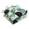 thumbnail image 1 of Pillow Perfect 618678 Indoor Hojas Cubanas Rainforest Reversible Chair Pad, Black - Set of 2, 1 of 3