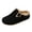 Black, variant on Women's Fuzzy Lined Winter Shoes Retro Metal Buckle Half Slip Mules Thick Sole Warm Indoor Outdoor Shoes Black Size 7.5