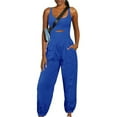 thumbnail image 1 of aidice Athletic Jumpsuits for Women Summer U Neck Sleeveless Keyhole Crisscross Backless Jogger Rompers, 1 of 5