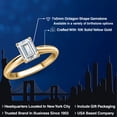 thumbnail image 2 of Gem Stone King 10K Yellow Gold White Moissanite Engagement Ring for Women | 1.00 Cttw | Emerald Cut 7X5MM | Gemstone Birthstone | Size 8, 2 of 7