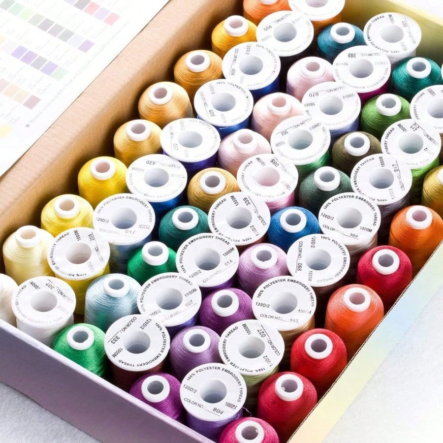 63 Colors Polyester Compatible with Brother Embroidery hine Thread Kit 40 Weight Compatible with Brother lock Janome Singer Pfaff Husqvarna Bernina Embroidery Sewing hines 550Y