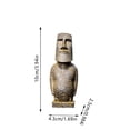 thumbnail image 2 of Handmade Cast Iron Easter Island Moai Statue Decor, Ancient Monolithic Head Sculpture Figurine for Home, Office, and Desktop, 2 of 4