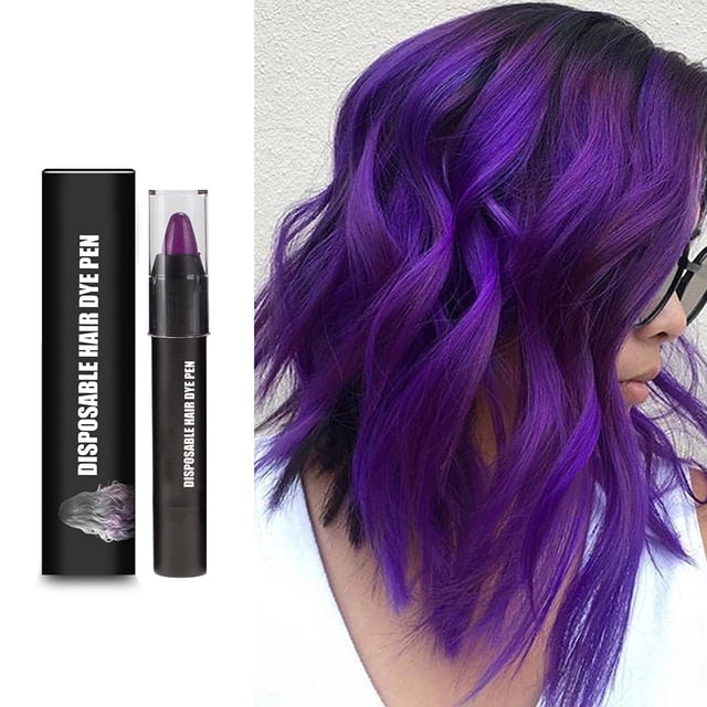 Lápiz de tinte para cabello de un solo uso, lápiz de tiza temporal natural para cabello, lápiz de labios de larga duración, lavable, para uso en el hogar