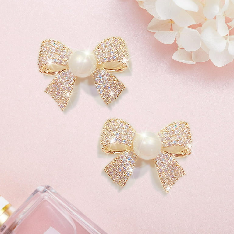 Gold Bow Earrings for Women Silver Bow Earrings Rhinestone Dangle Long  Earrings Bow Ribbon Earrings Christmas Bow Jewelry for Women
