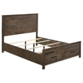 thumbnail image 3 of Newboti Furniture Rustic Golden Brown Queen Storage Bed NO.69574, 3 of 6