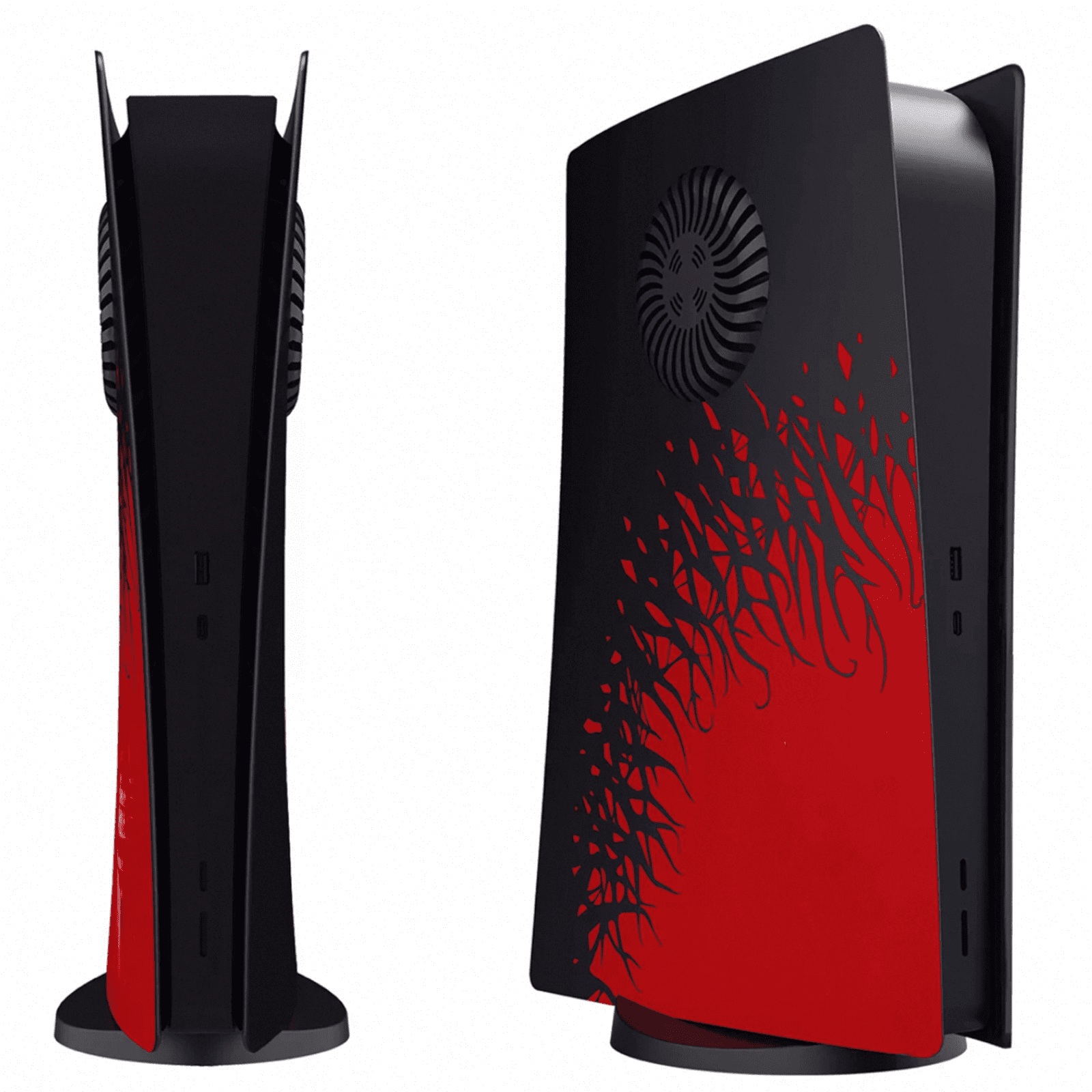 ps5 カバー Enhanced PS5 Accessories: Spider Pattern Vented Console Cover for