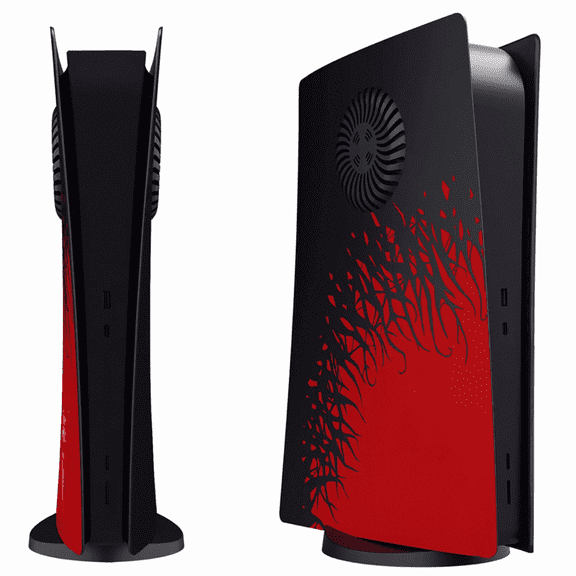 Faceplate for PS5 Side Shell Plates PlayStation 5 Digital Edition Spider Console Replacement Accessory Case Cover Black Plate Anti-Scratch Dust Cover Skin Protector