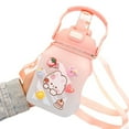 thumbnail image 2 of Water Bottle For Kids Large Capacity Water Bottle With Straw And Shoulder Strap Suitable For Daily Using, 2 of 2