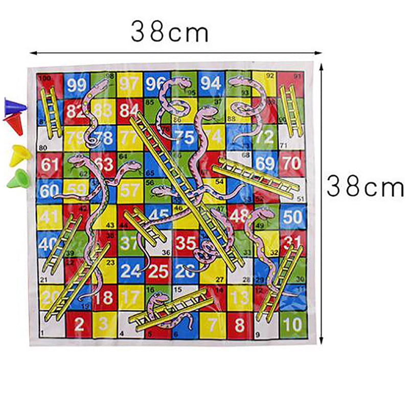 Non-woven Snake and Ladder FUN Traditional Dice Board Game for Kids & Adults 