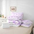 thumbnail image 5 of Manfei Kawaii Flower Bedding Comforter Set 7 Pieces,Daisy Full Bedding Set,Purple White Fitted Sheet Flat Sheet For Girls,Breathable Bedroom Decoration Reversible, 5 of 7