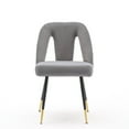 thumbnail image 3 of Hassch Velvet Upholstered Dining Chairs 2 Pack, Modern Side Chairs with Nailhead Detail and Gold-Tipped Black Legs, for Living Space and Home Office, Gray, 3 of 9