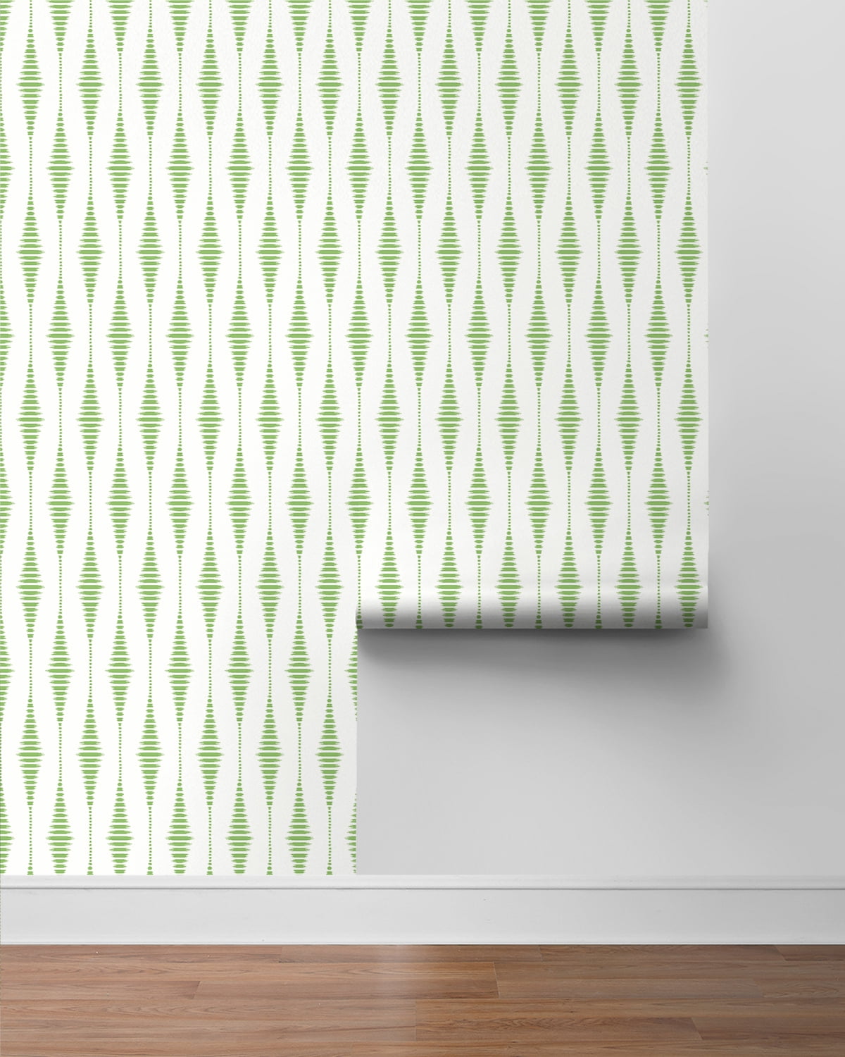 Seabrook Designs  Striped Ikat Peel and Stick Wallpaper 27 in. W x 18 ft. L - Macaw Green
