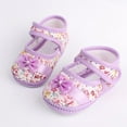 thumbnail image 2 of Infant Baby Girls Handmade Flower Princess Flats Toddler First Walkers Soft Cotton Non-Slip Crib Shoes, 2 of 3