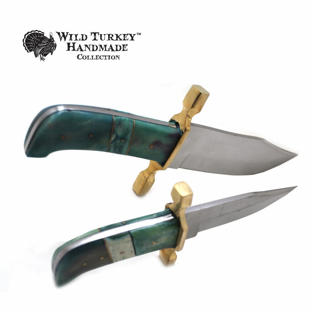 Wild Turkey Handmade Collection 2 Piece Gift Set Bowie Knife w/Leather Sheath ED