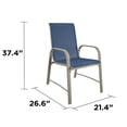 thumbnail image 6 of COSCO Outdoor Living Paloma Steel Patio Dining Chairs, Navy Blue Sling, Sand Steel Frame, 6-Pack, 6 of 11